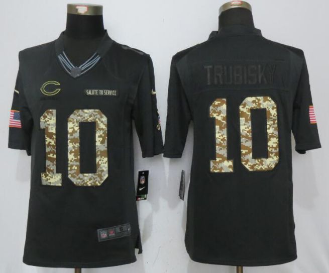 2017 NFL Nike Chicago Bears #10 Trubisky Anthracite Salute To Service Limited Jersey->chicago bears->NFL Jersey